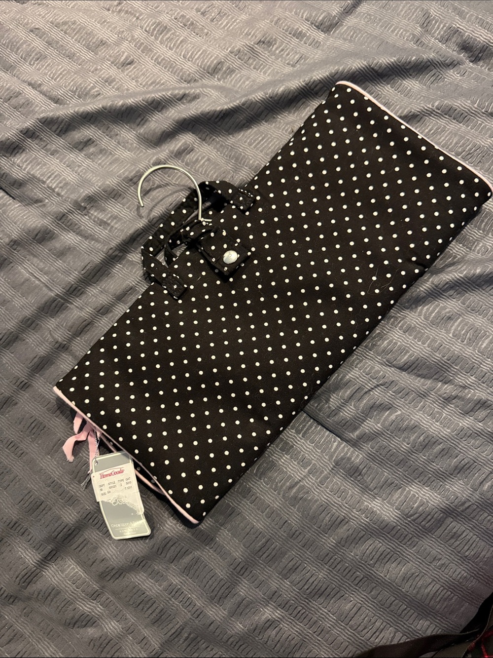 Black Polka Dot Hanging Jewelry/hot iron Organizer